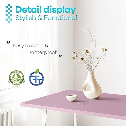 Miniatura 4 de Kaboon Mesa universal de 45 x 20 pulgadas, escritorio sólido de una pieza, encimera de melamina reversible, escritorios dobles, escritorio en L,