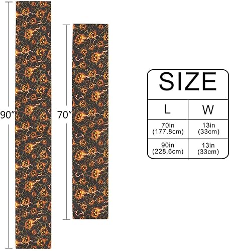 Miniatura 3 de Horrors Lightning Pumpkin Halloween Decorative Yellow Table Runner, 13x70inches, Fall Party Decorations Reusable Sequin Table Runner decoracion para