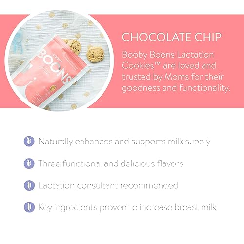 Miniatura 3 de Booby Boons - Galletas de lactancia con chispas de chocolate, suplemento de apoyo para la lactancia, bolsa de 6 onzas, sin fenogreco, sin gluten,