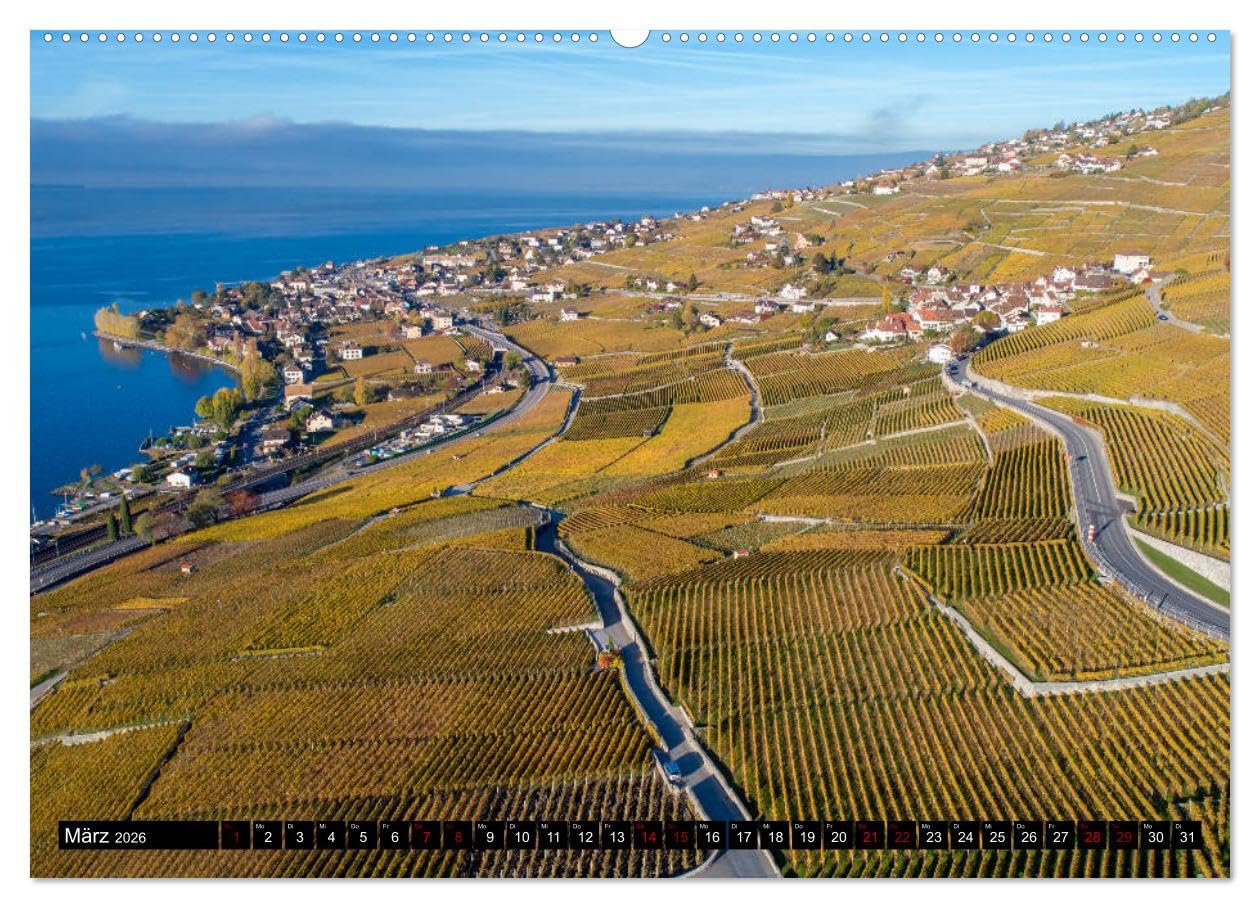 Schweizer Luftbilder (Wandkalender 2026 DIN A2 quer), CALVENDO Monatskalender: Bezaubernde Fotos aus Flugzeug & Drohne (CALVENDO Natur)