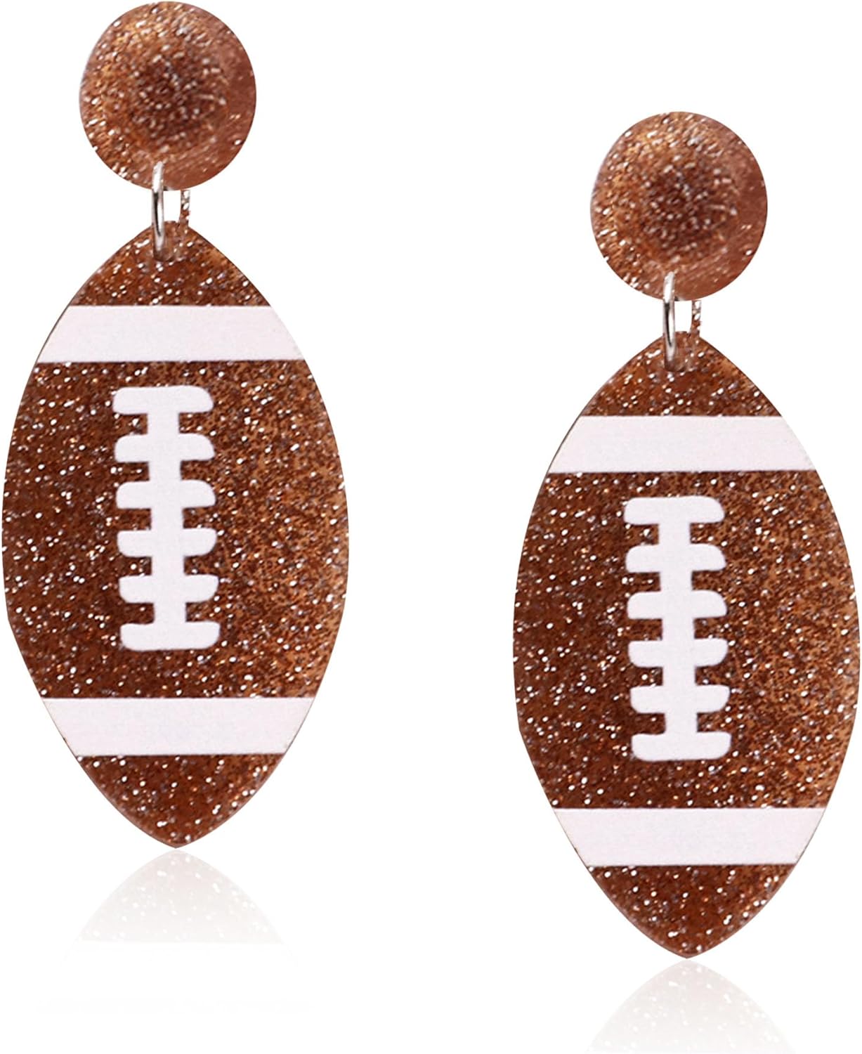 Anmpab Alloy Rhinestone Football Rugby Earrings for Women Party Jewelry Dangle Drop Stud Earrings Sparkling Sports Fan Game Day Accessories