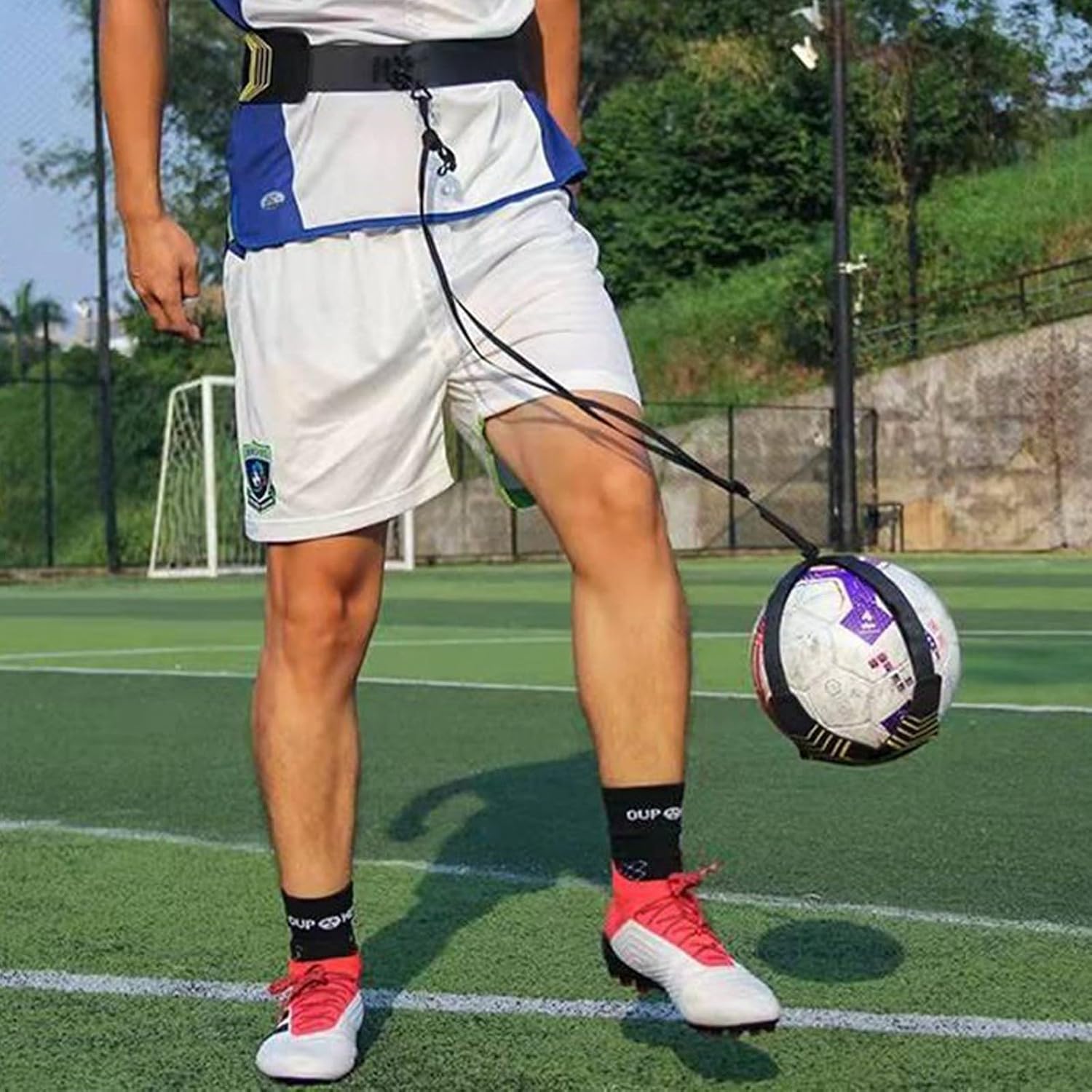 Elastics Belt Soccer Ball Kicking Durability Football Training Equipment Portables Regulable Soccer Trainer Belt Professional Football Trainer