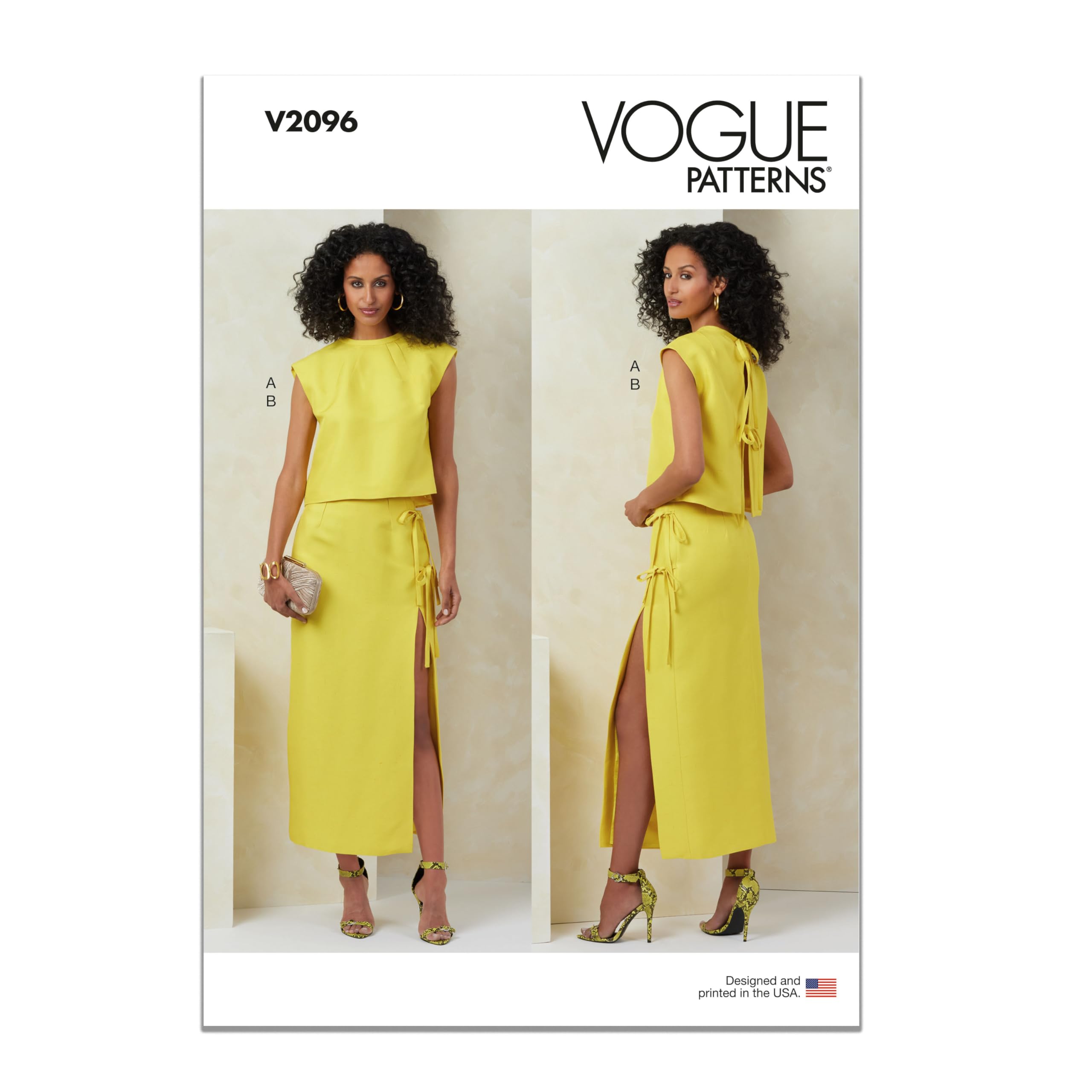 Patrons de haut et jupe Vogue V2096Y5 pour femme tailles 46 à 54