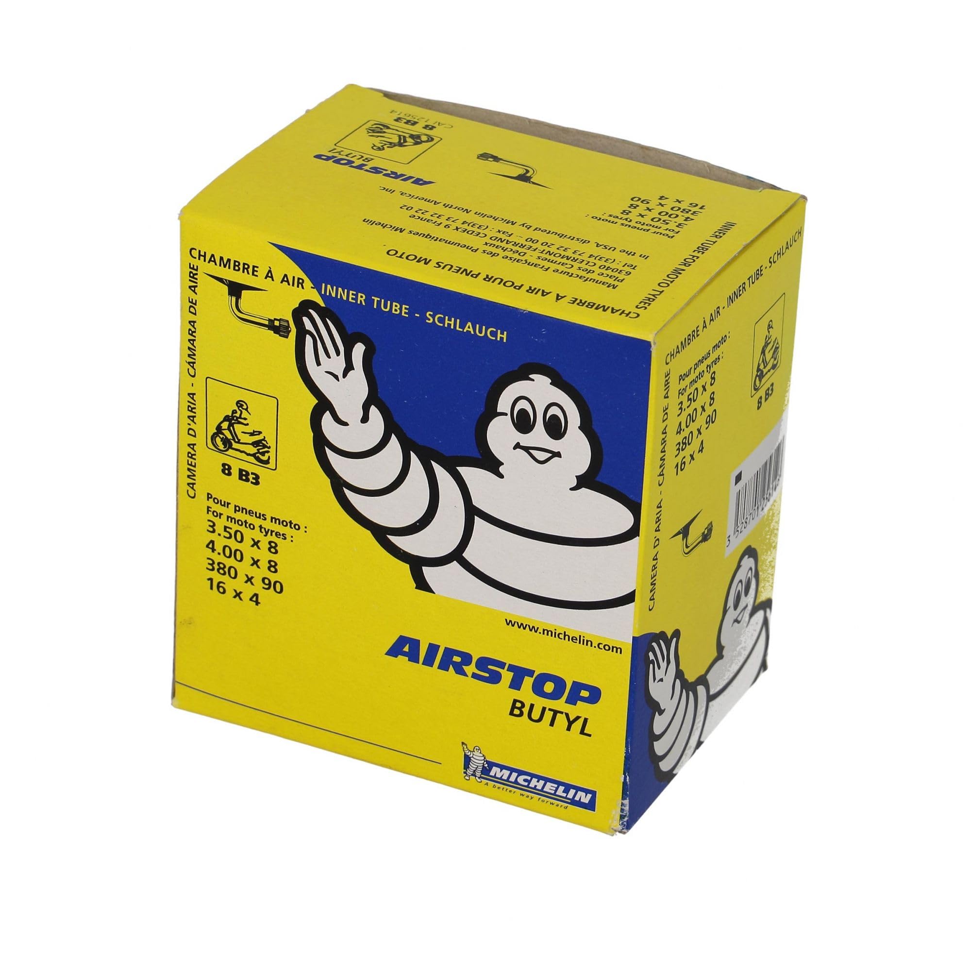 Camera d'aria moto Michelin 8B 3 Valve 1202 (3.50-8, 4.00-8)
