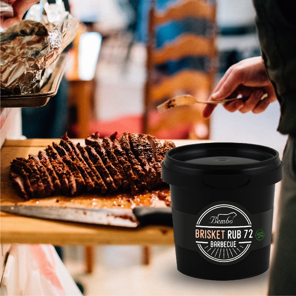 BBQ Brisket Rub Bembo – Mezcla de Especias para Pecho de Ternera – Marinada Seca Barbacoa – Ideal para Ahumado y Cocción Lenta – Made in Italy – 230 g - 4