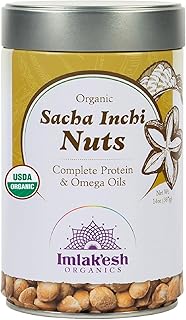 Imlakesh Organics Sacha Inchi Nuts - High Protein Superfood Nuts, 0 Net Carbs, Paleo and Keto Snack, Gluten-Free, Vegan (14oz Metal Jar)