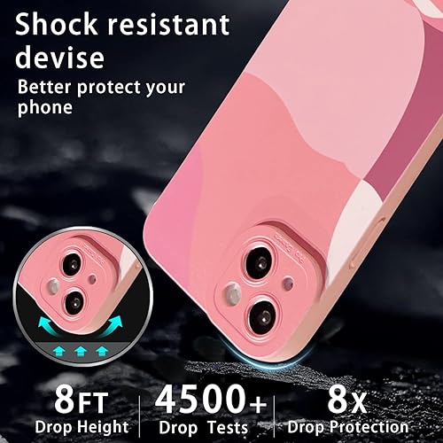 Miniatura 5 de YKCZL Funda compatible con iPhone 14, bonito diseño de corazón pintado con lente de cámara completa, delgada, suave, a prueba de golpes, para