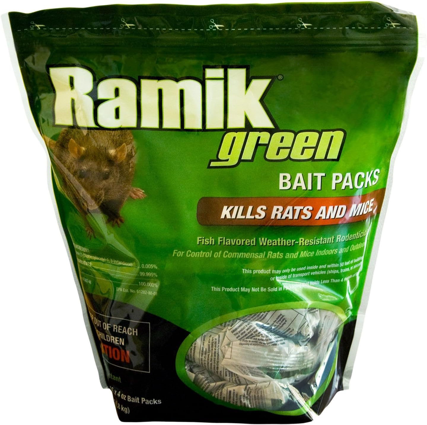 116341 Rat/mouse Killer Pouch, 4 Oz, 1.8 kg.