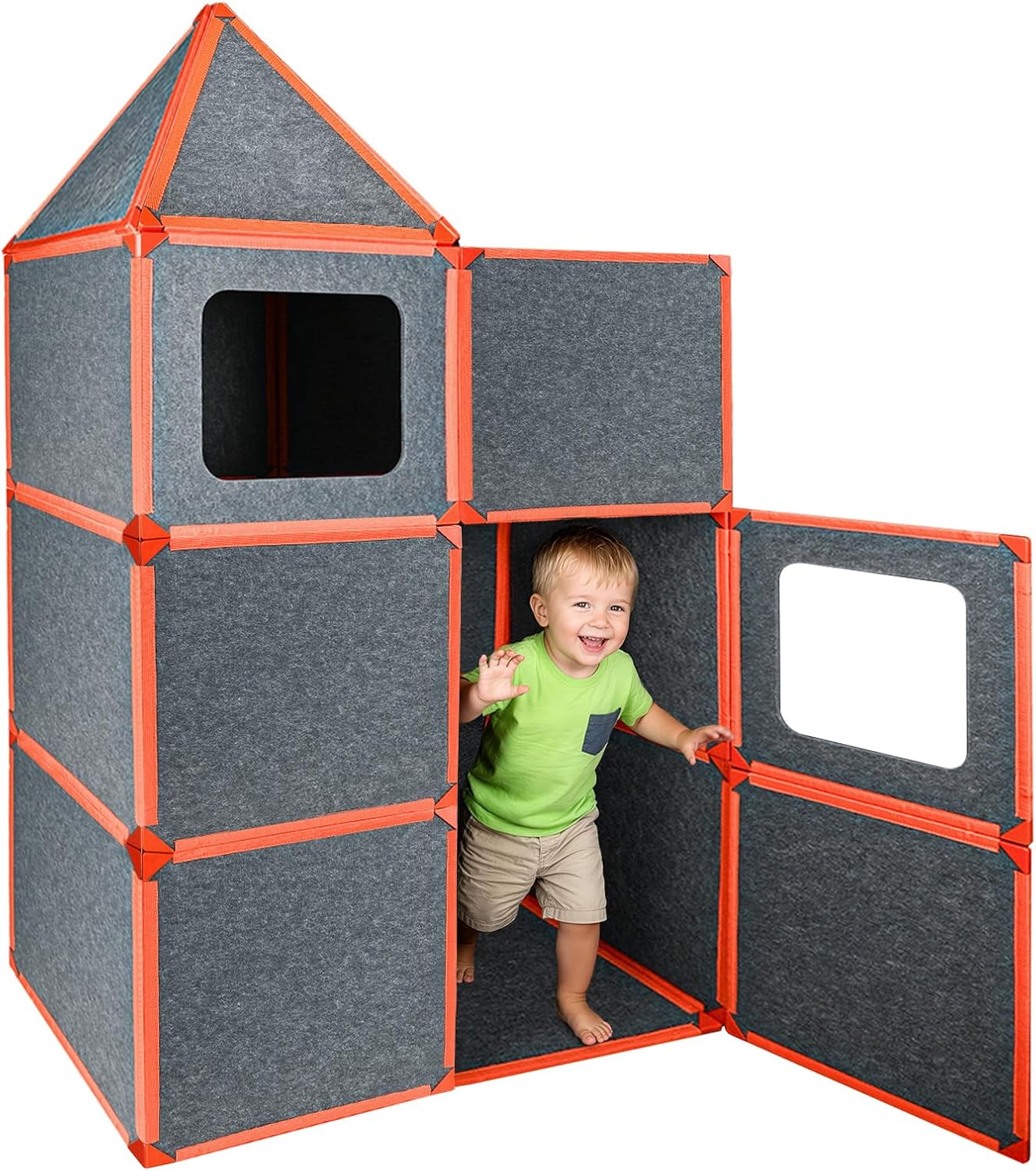 24-Piece Magnetic Fort Building Kit for Kids – Giant Modular Playhouse Panels, Lightweight Eco-Felt Construction Toy with Strong Magnets, STEM Learning & Imaginative Indoor Play Set for Ages 3+