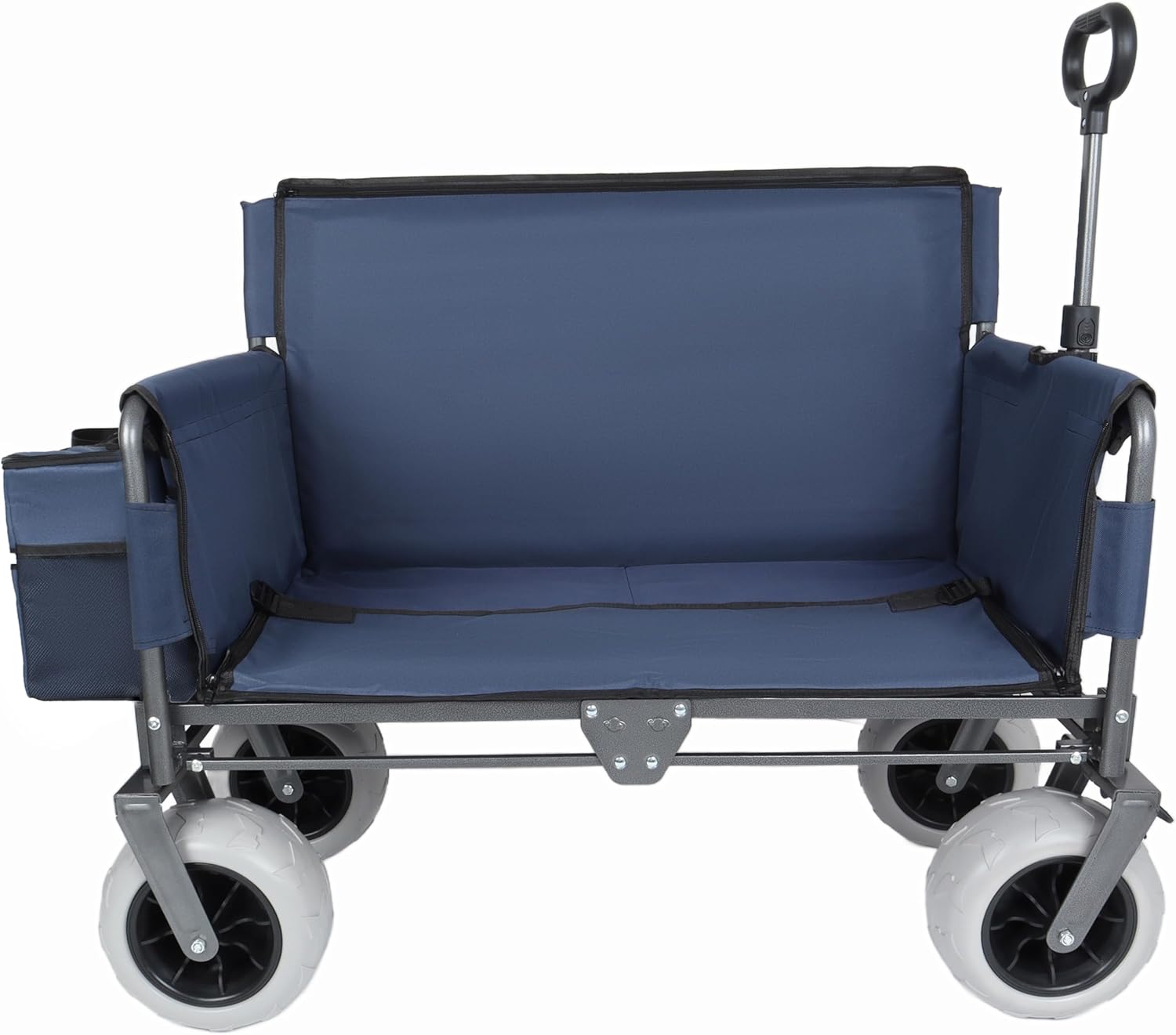 ESPIDOO 3-in-1 Folding Wagon with Bench Seat: 500lbs Haul & Seat for Family Outdoors - All-Terrain 9" Beach Wheels for Camping & Beach - Heavy-Duty Collapsible Cart with 180L Cargo Space