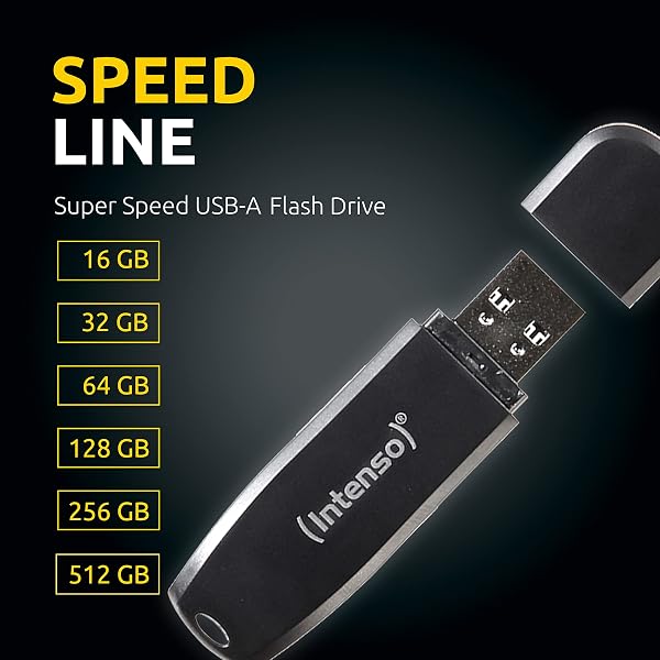 Intenso Speed Line - 2x128GB Speicherstick - USB-Stick 3.2 Gen 1x1, schwarz - 2