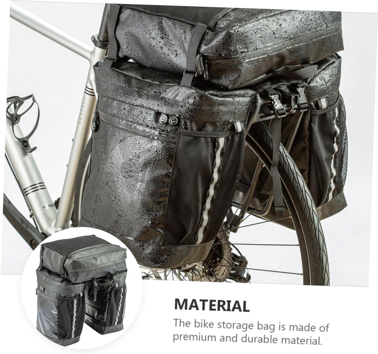 1pc Rear Rack Bag Capacity Mountain Bike Carry Bag for -distance Cycling and Saddle Pannier for Outdoor Riding