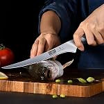 HOSHANHO Carving Knife Set 3PCS, Japanese High Carbon Steel Brisket Slicing Knife Sets with Ergonomic Pakkawood Handle, Butcher Knife Breaking Knife Boning Knife for Meat Cutting