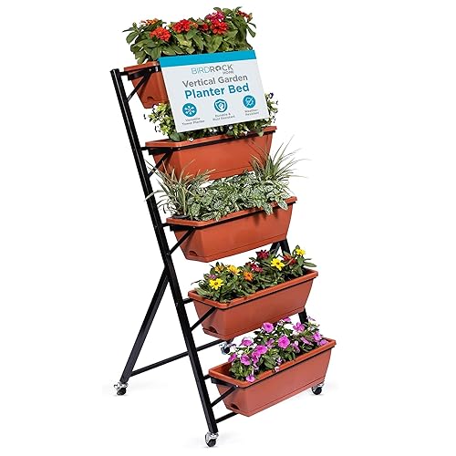 BIRDROCK HOME 5-Tier Vertical Garden Planter Bed - Raised Flower