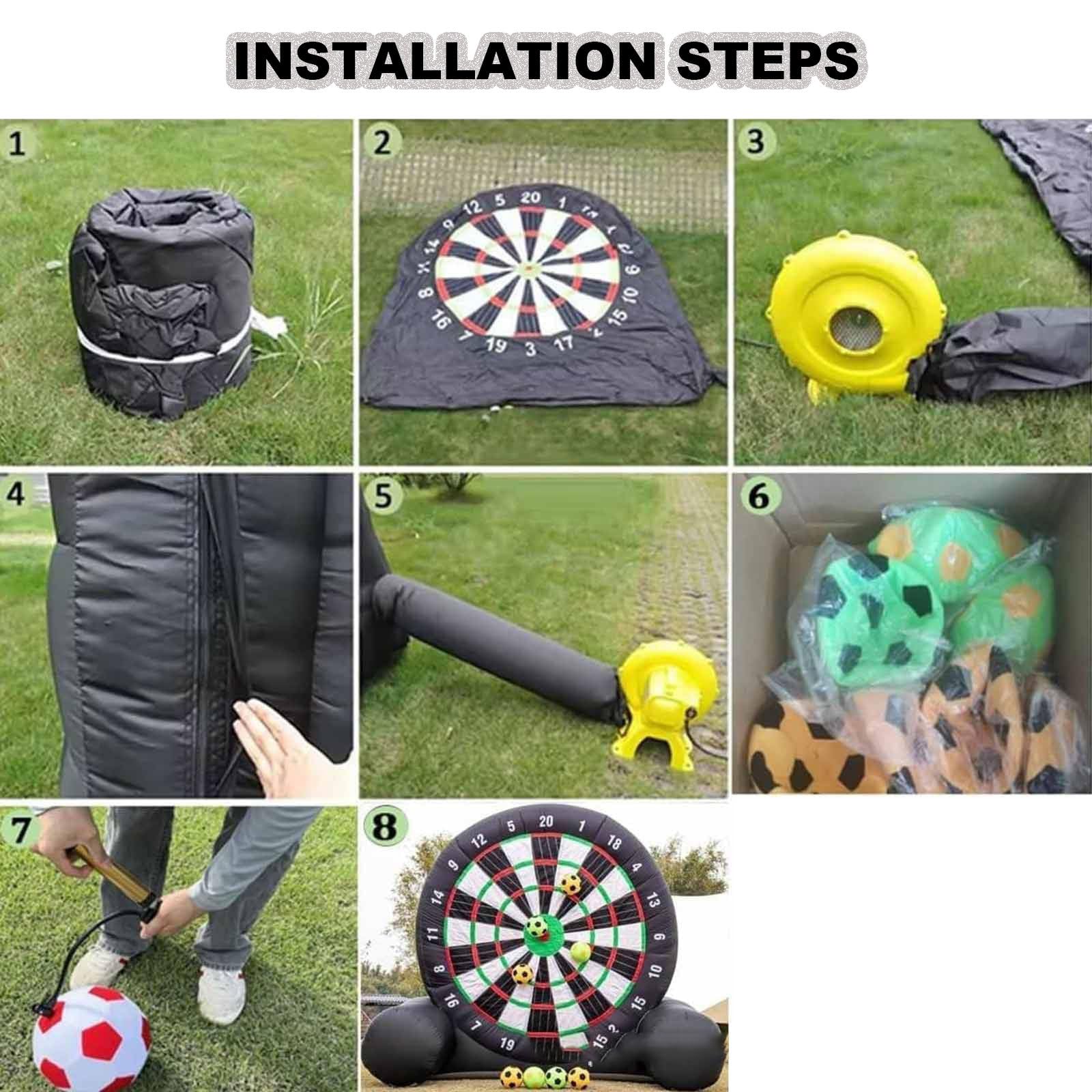 Diana inflable de fútbol con bomba de aire, perfecta para diversión al aire libre para todas las edades