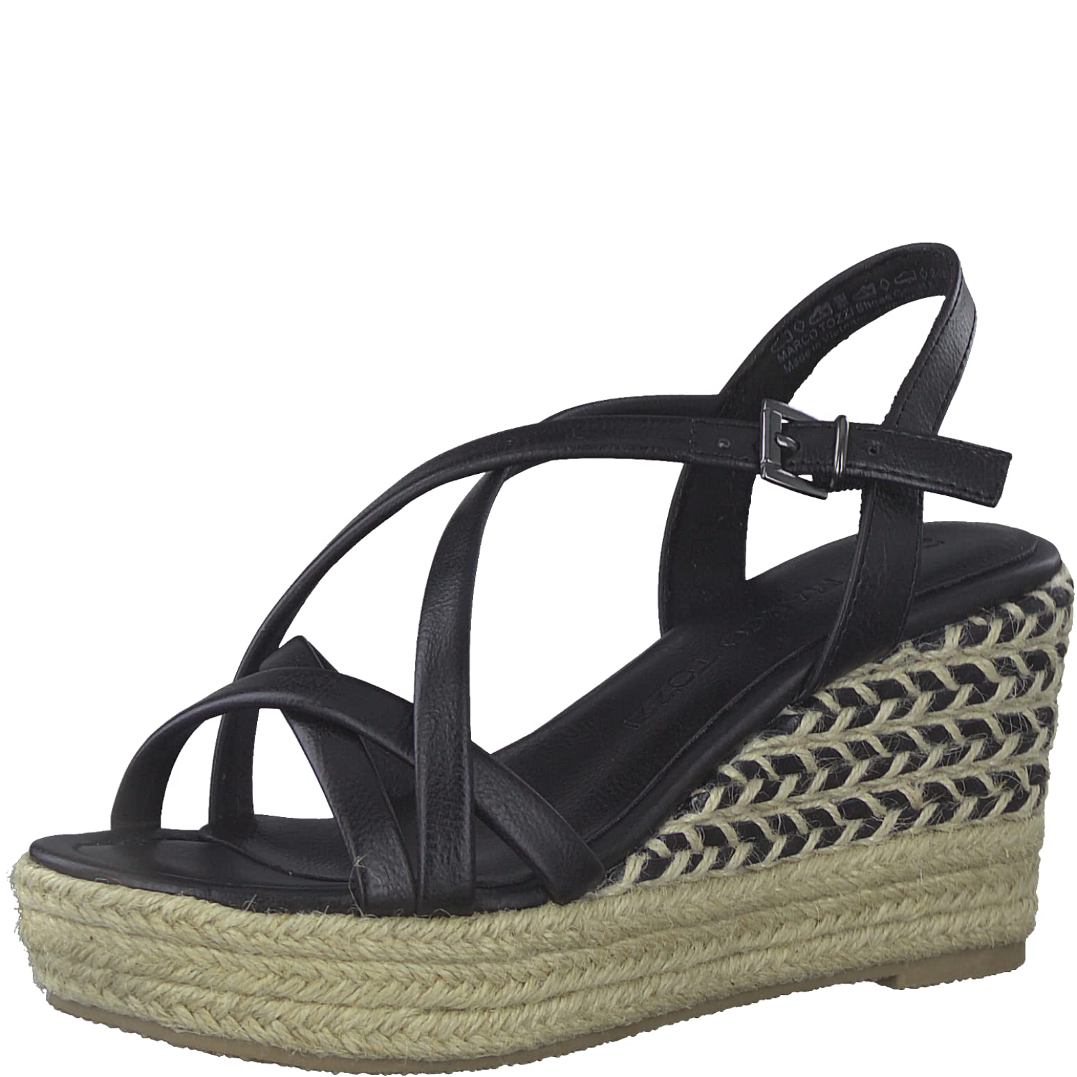 MARCO TOZZI Women's 2-2-28353-20 Wedge Sandals, black, 8 UK