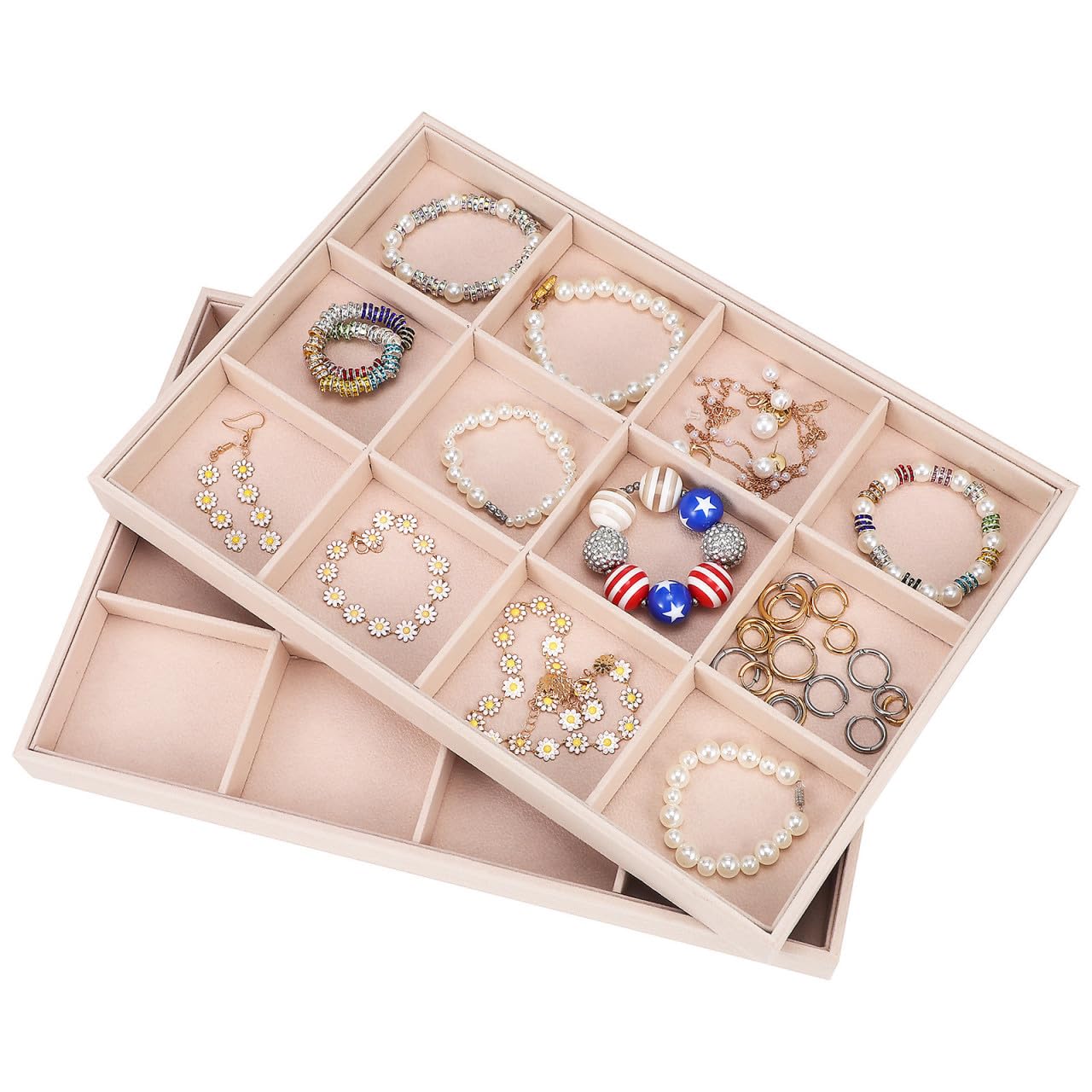 Rangement des bijoux pour éviter les nœuds avec ce plateau compartimenté ajustable