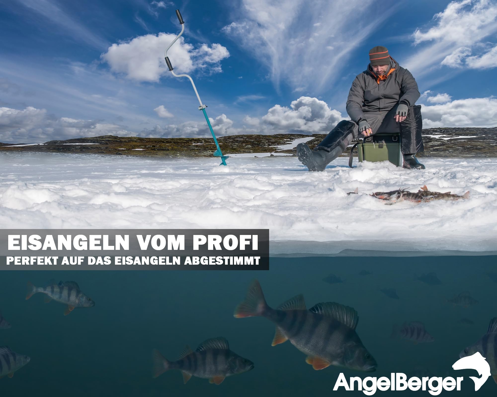 Angel Berger Vantage Eisangel Medium Eisrute Ice Rod Eisangelrute Ice Stick Eisangeln