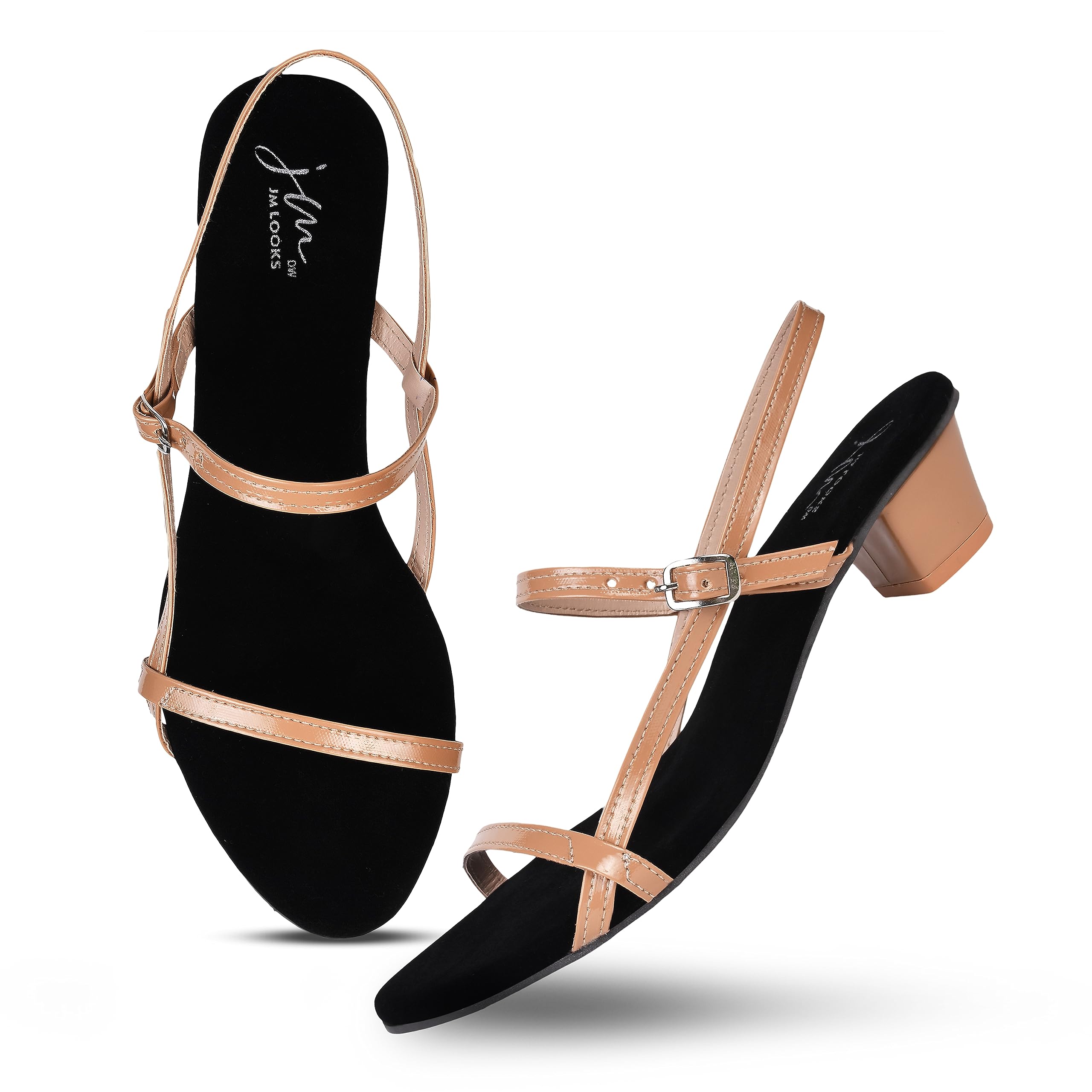 JM LOOKS Fashion Buckle Strap Stylish Casual Block Heel Fancy Solid Comfortable Sole For Womens & Girls (B0CGV2PT8P) Amazon Price History, Amazon Price Tracker