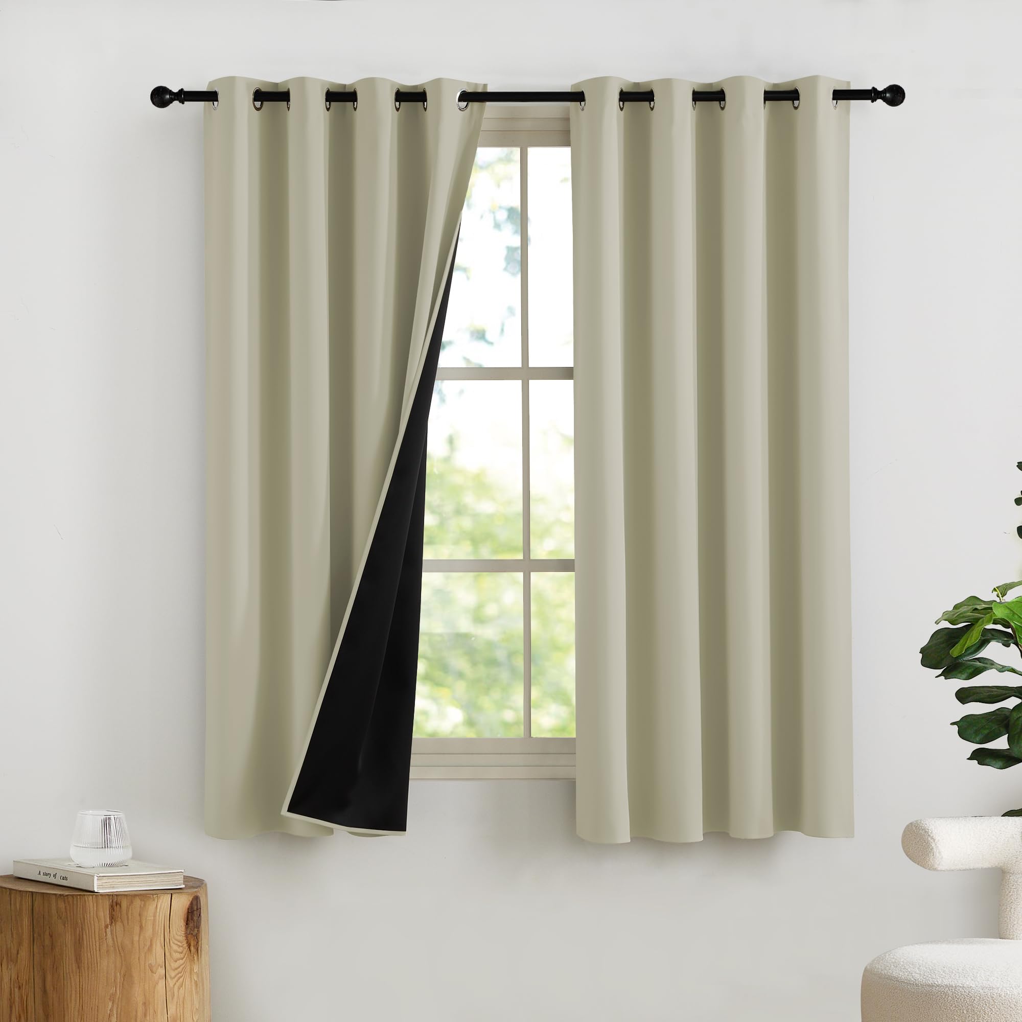 PONY DANCE 100% Blackout Curtains for Bedroom