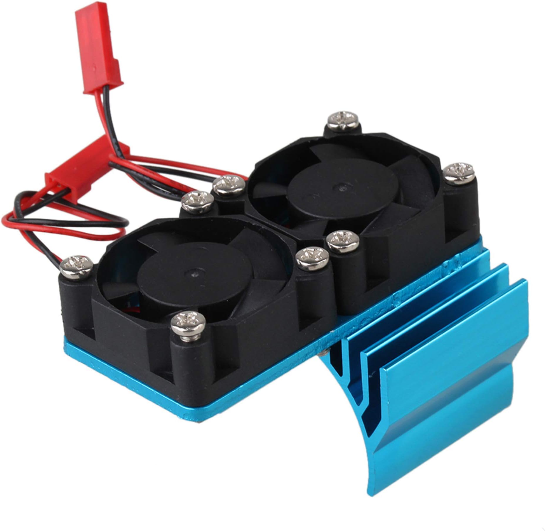 Mxfans N10107 Blue Aluminum Alloy Plastic Motor heatsink 2 Fans RC 1:10 Car 540 550 Motor Heat Sink