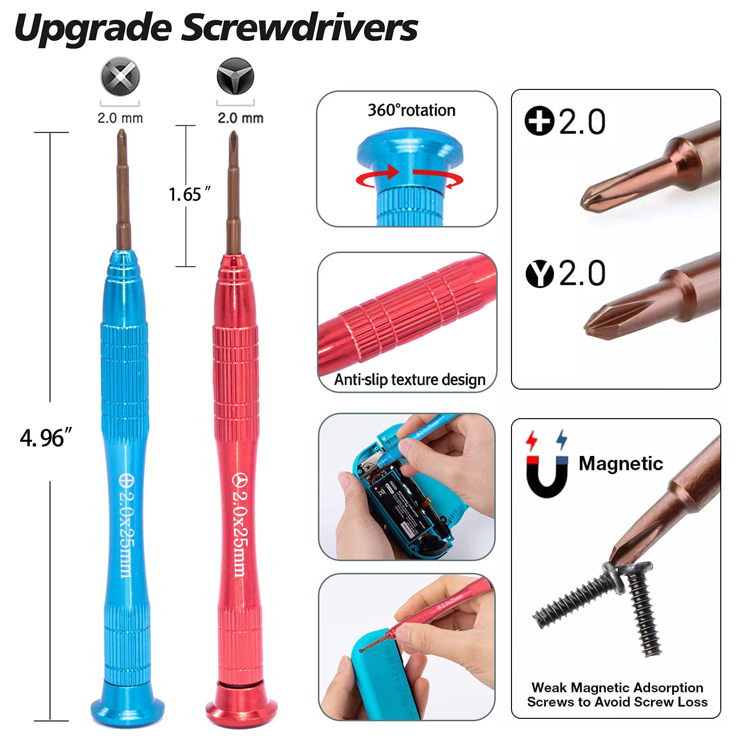 (4 Pack)Joycon Joystick Replacement,Original Replacement Joystick for Nintendo Switch Joycon and Switch Lite Repair Tool Kit,Joy Con Repair Kit Include , Screwdrivers, Pry Tools, Thumb Grips Caps : Video Games