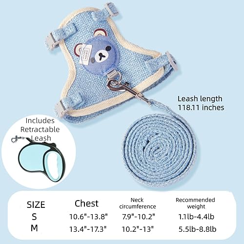 Miniatura 10 de Juego de arnés y correa de conejo para conejos, chaleco ajustable para conejillo de indias, chinchilla, hámster, hurón, rata, gatito, cachorro,