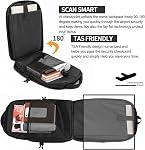 Extra Large 50L Travel Laptop Backpack for Men Women,Water Resistant 17 inch Laptop Backpack Work Bag with USB Charging Port,Big Capacity Heavy Duty TSA Approved Business College Computer Bag,Black