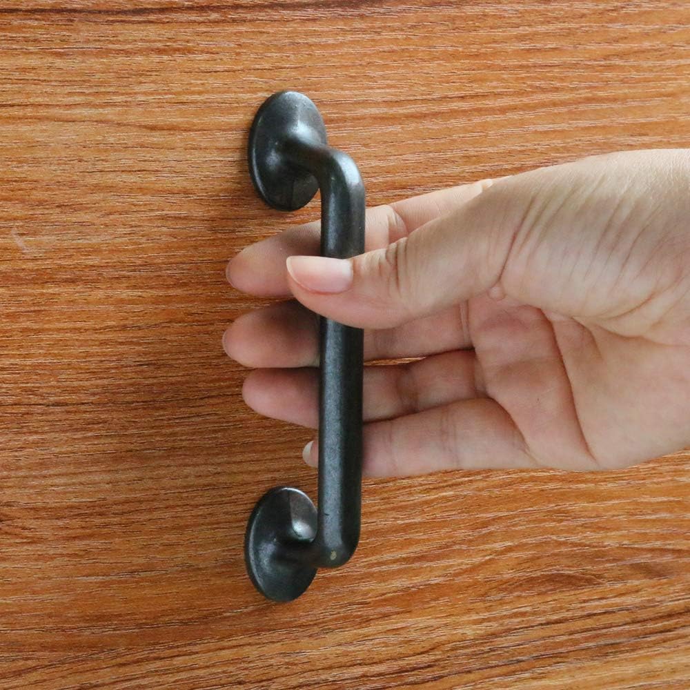 Drawer Pulls Black Silver Rustic Cabinet Handles Hole Center 3.86 inchs Pack of 10 (Pack 10)