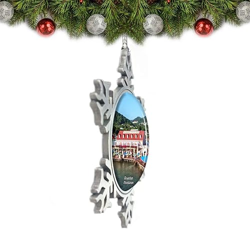 Miniatura 2 de Honduras Roatán Port Adorno de Navidad Decoración Árbol de Cristal Metal Recuerdo Regalo