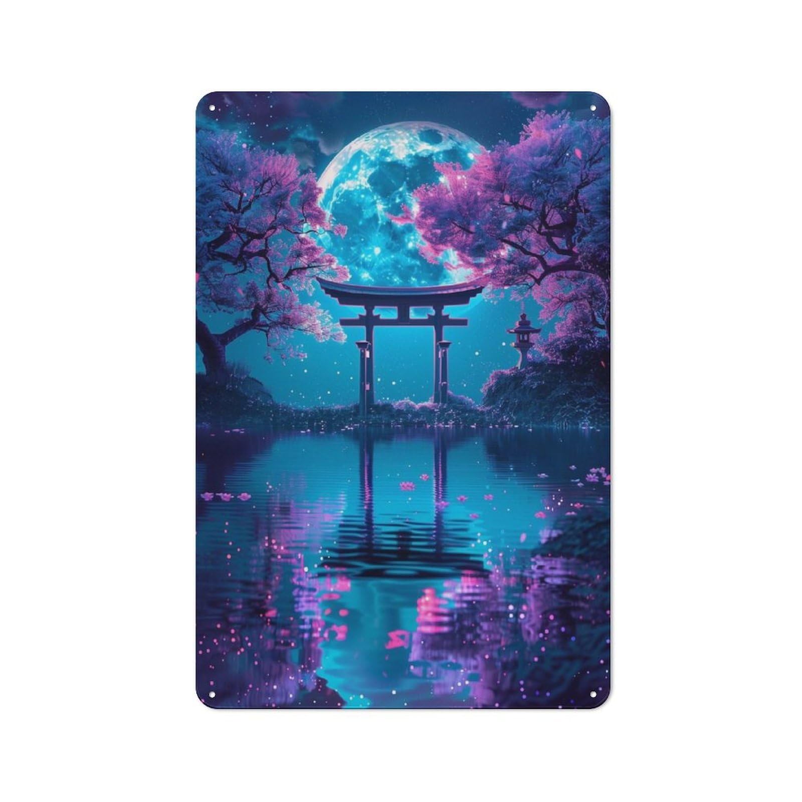 Junmoney Torii 30X20cm Rustic Tin Sign With For Living Room Or Hallway, For Vintage Wall Decor Fans, For Themed Room Decoration