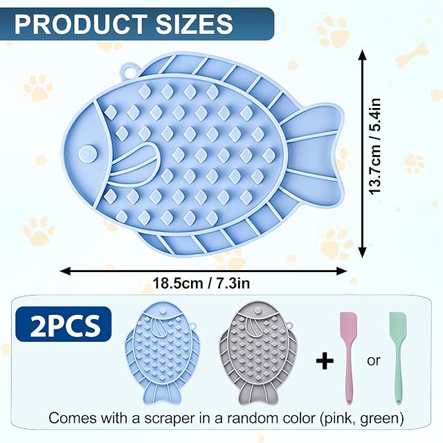 Foto 2 de 8 de Licking Mat, Lickimat Perros, Slow Feeder Gatos Comedero Lento Perro Set de 2 con Espátula de Limpieza Diseño…