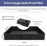 Grand lave-linge avec pieds anti-vibrations 31.5" x 31.5" Imperméable sous laveuse et sécheuse 4.7" Tapis surélevé pour fuite d'eau noire