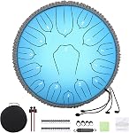 Musfunny Steel Tongue Drum 15 Notes: 12 Inch Steel Drums D Major with Drumsticks Bag Finger Cover - Handpan for Kid Adults Musical Education Meditation Percussion Musical Instruments