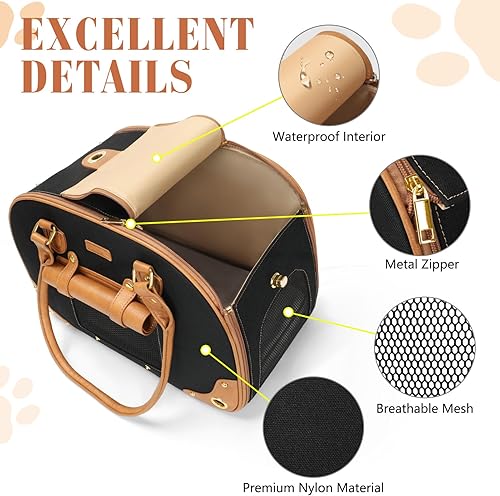 Miniatura 7 de PetsHome Bolsa transportadora para perros, transportador de mascotas, bolsa transportadora de viaje portátil plegable impermeable de nylon premium