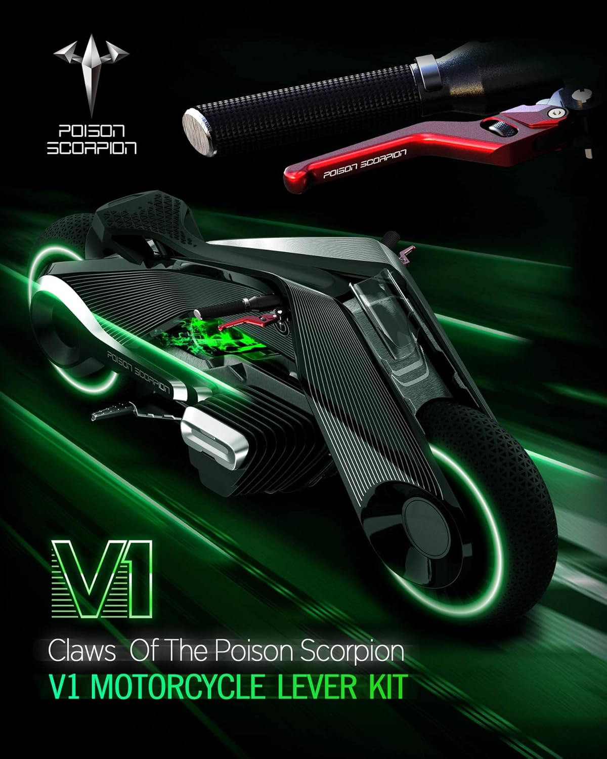 POISON SCORPION Motorcycle Brake Clutch Levers, Red Wheel Roller Adjustable Short Compatible with GSX1300R Hayabusa / DL1000 V-Strom / GSF1200 GSF1250 GSF1250S / GSX650F GSX1250F / SV1000 / TL1000R