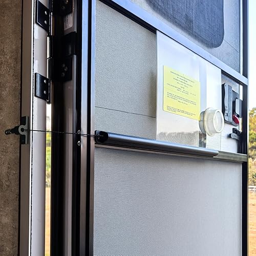 Safoner RV Screen Door Closer with Adjustable Tension, Aluminum Automatic Closing Device with Accessories, Works with Most Camper Latches & Travel Trailer Handles