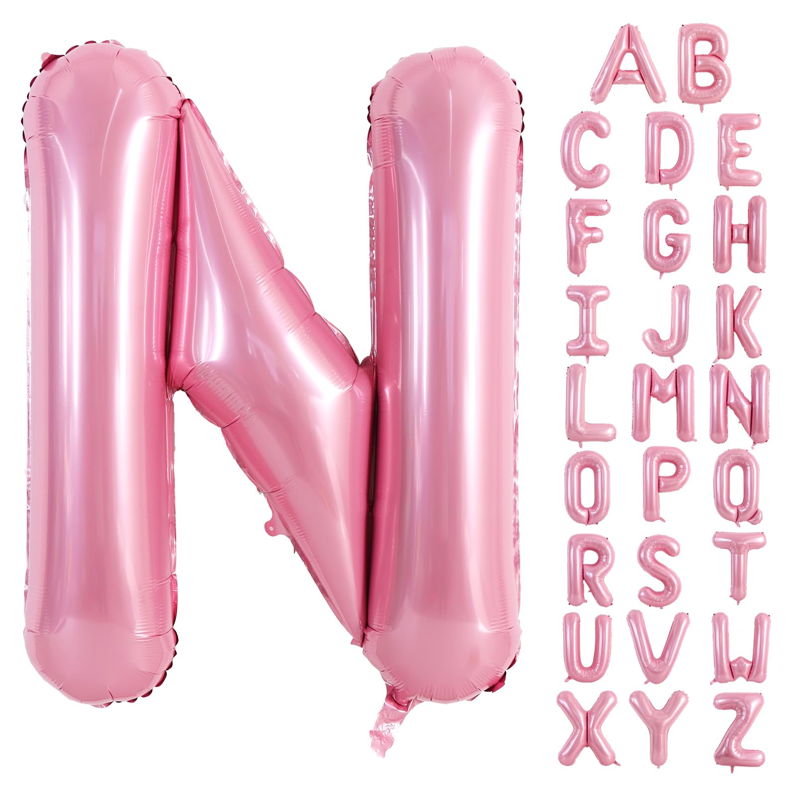 TONIFUL 40 Inch Large Pink Letter N Balloons Giant Foil Mylar Alphabet Balloon for Birthday Party Anniversary Baby Shower Wedding Supplies Decorations