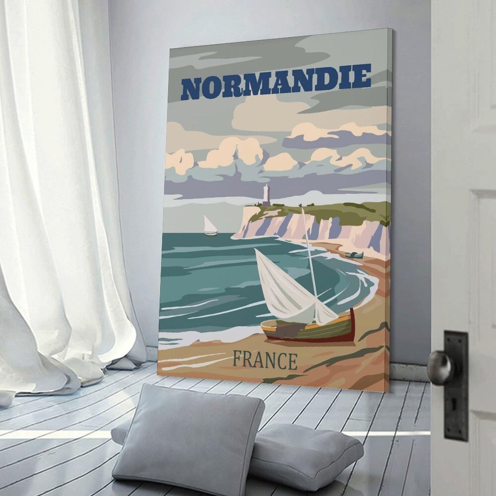 Junmoney Normandie, France Travel Room Decor Wall Art 08x12inch(20x30cm), for Wall Displays, Bedrooms Or Room Updates, Ideal for Building A Coordinated Art Wall