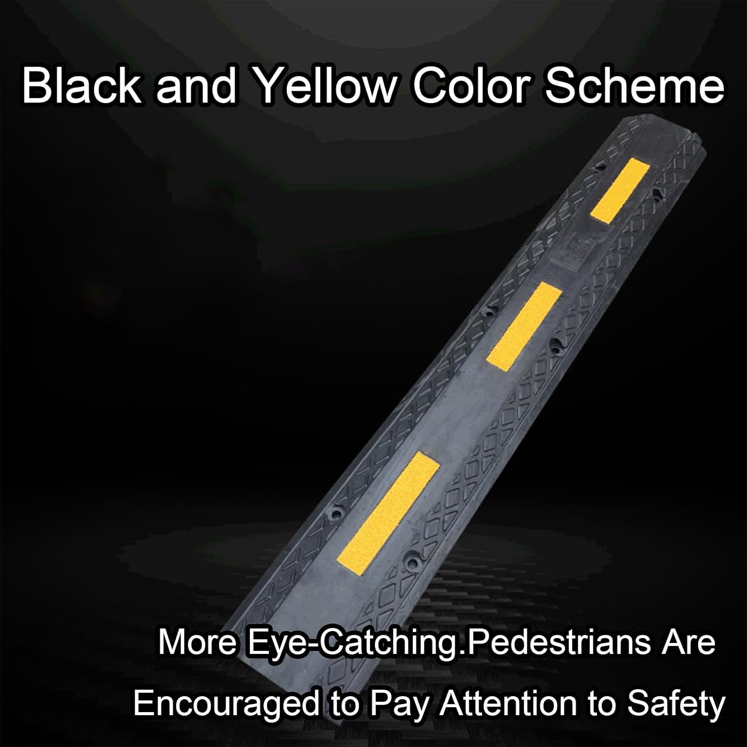 ケーブルプロテクター、2チャンネルスピードバンプ、アスファルトドライブウェイ用高反射イエローストリップ付きコードハイダーケーブルカバ