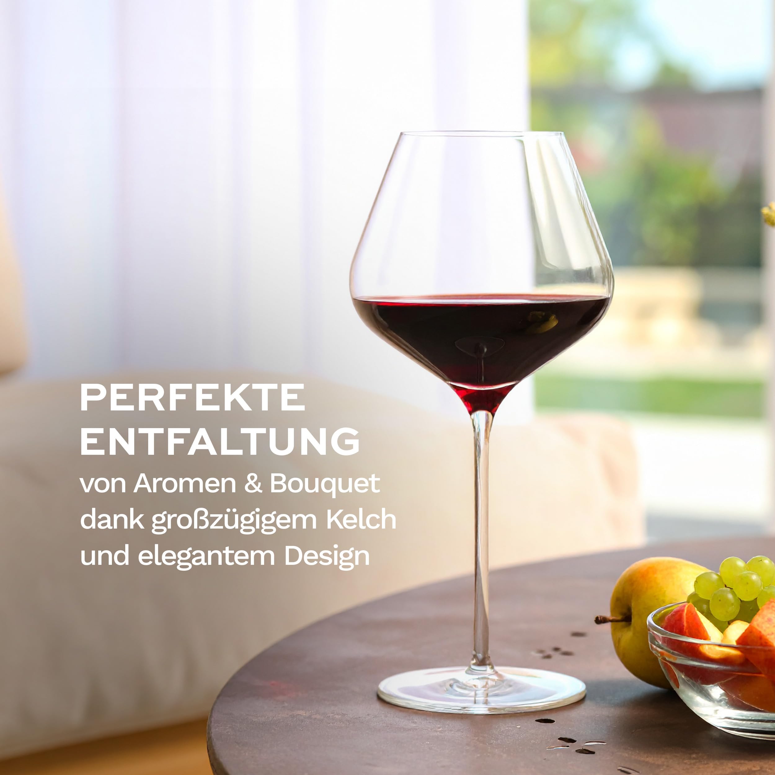 Stölzle Lausitz Q1 Grand Cru Burgundergläser Rotweingläser 870 ml, 6er-Set | Handgefertigte Grand-Cru-Burgundergläser für Burgunder, aus bleifreiem Kristallglas, stoßfest & spülmaschinengeeignet