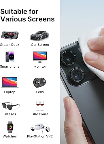 Miniatura 7 de JSAUX Paño de limpieza de microfibra (50 en total) para cubierta de vapor  Paño limpio desechable para lentes de ojos, gafas, gafas, pantallas,