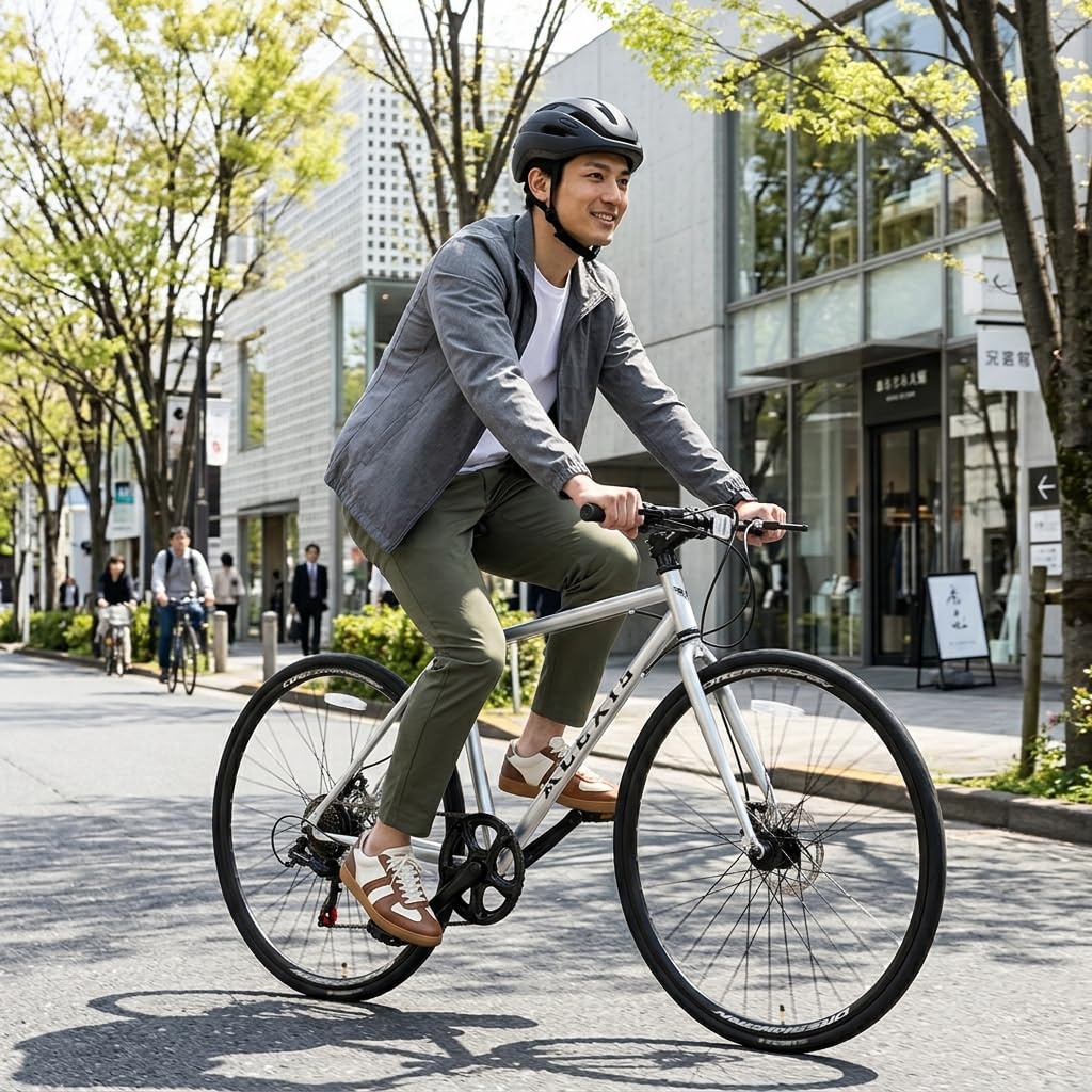 Amazon | ACEXIS クロスバイク 自転車 700C シマノ7段変速 ディスク
