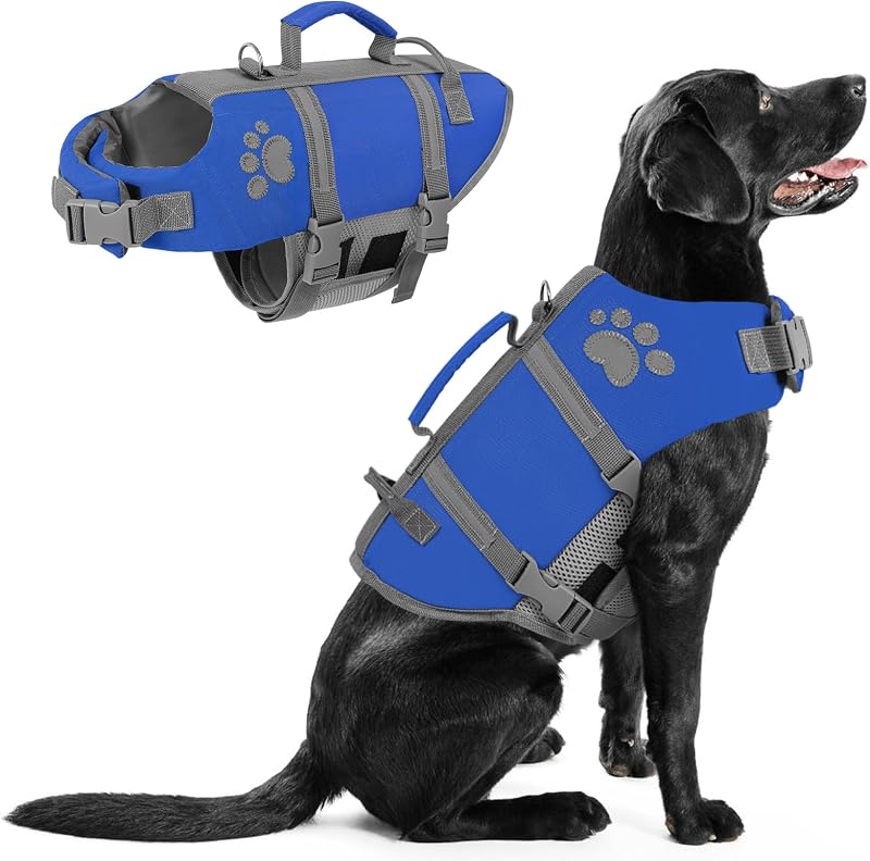 Colete salva-vidas para cães Queenmore XL com faixas refletivas