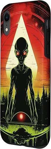 Miniatura 17 de iPhone 14 Pro Max Cute Green Alien Head UFO Space Face Alien Case