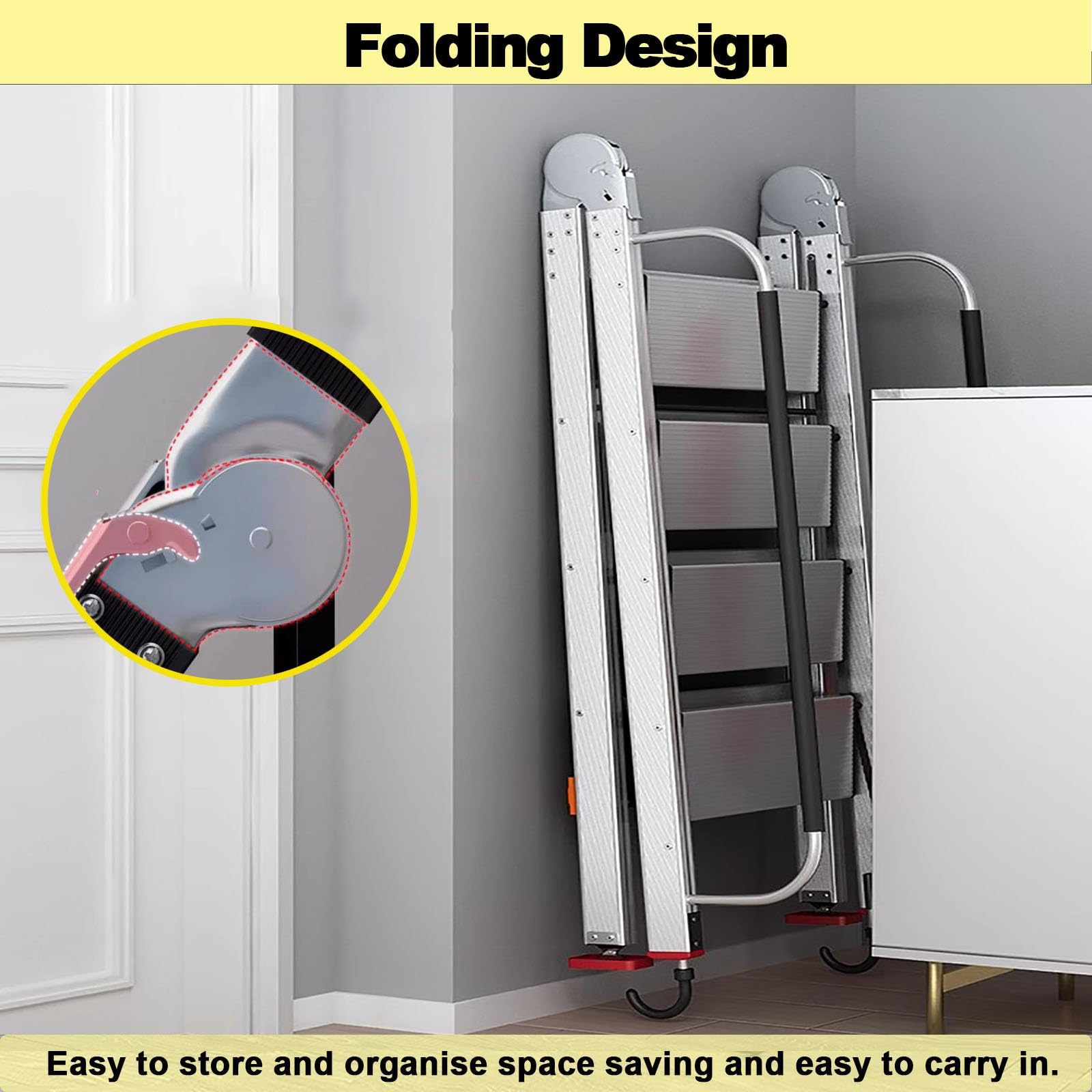 Escalera de seguridad antideslizante para litera con pasamanos, solución de escape compacta para pozo de ventana, sótano, ático y escalada