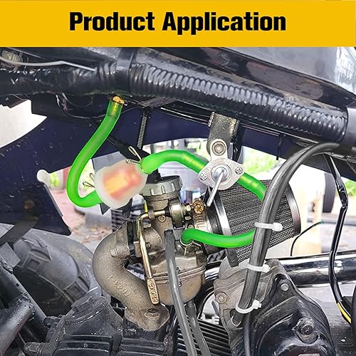 Miniatura 20 de HIAORS Manguera de motocicleta Manguera de línea de combustible de gasolina, tubo de tubo de gasolina y aceite, abrazadera de línea de filtro