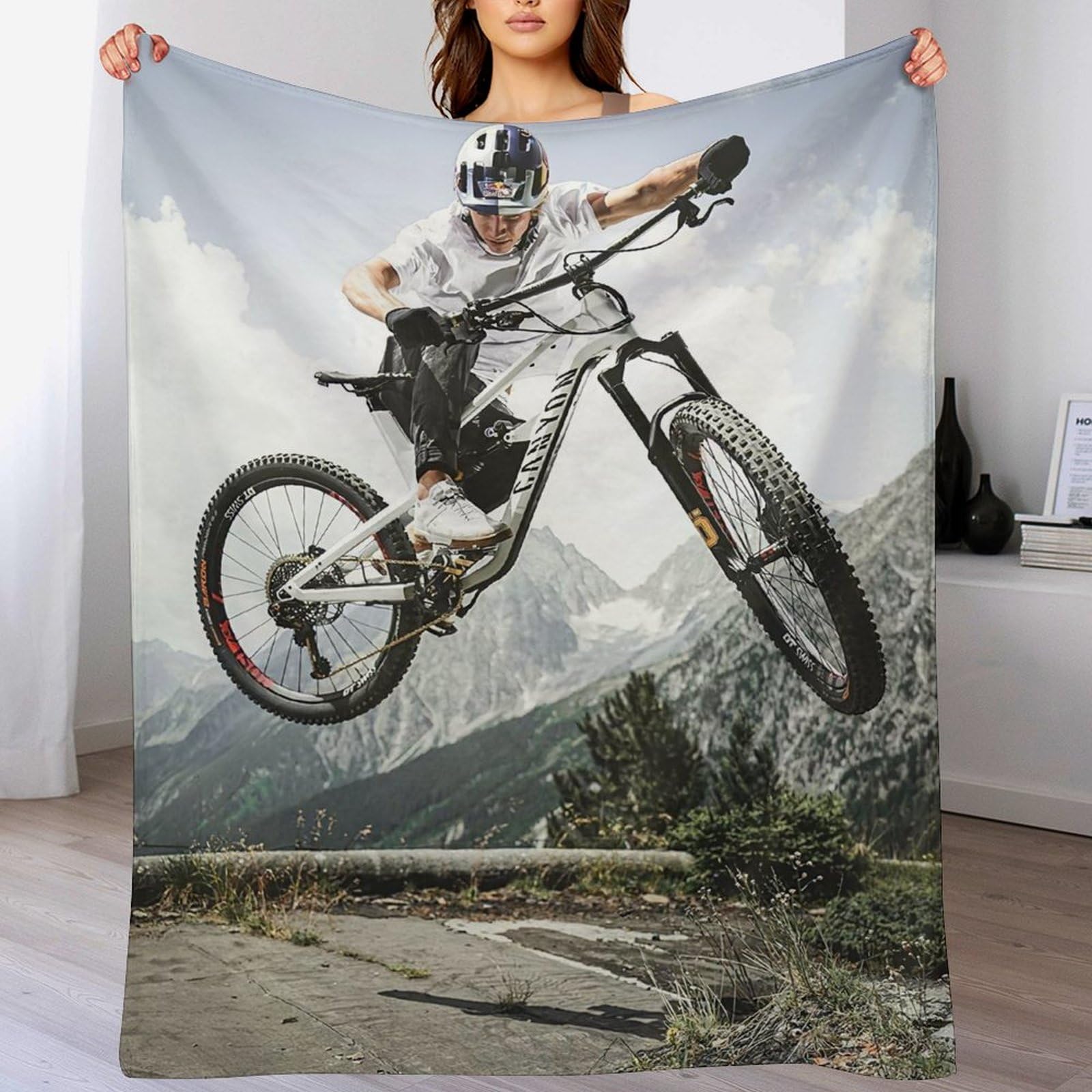 Couverture vélo de montagne haut de gamme en flannel douce toutes saisons