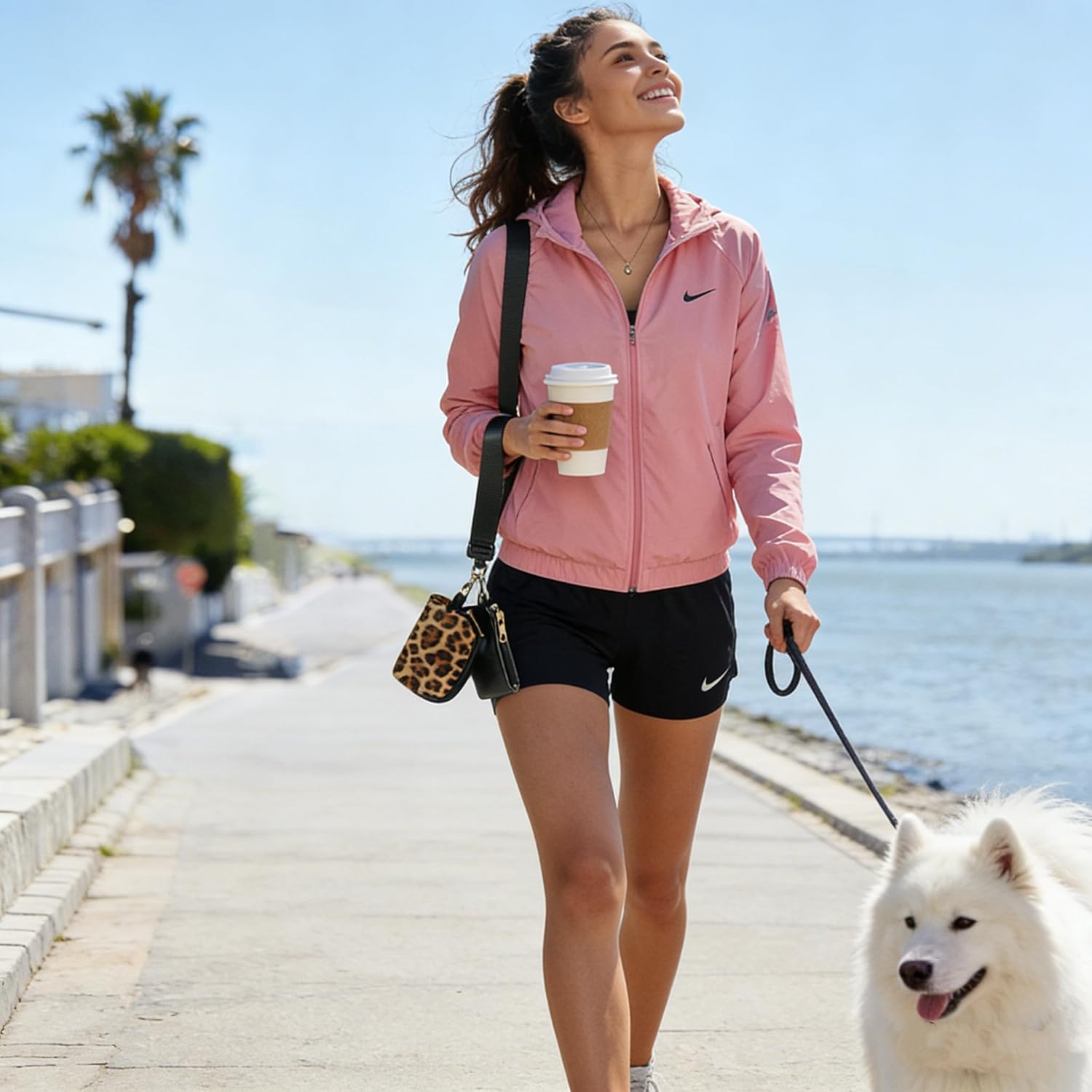 Mini Zip Around Wristlet Wallet for Women - Dual Pouch Keychain Coin Purse, Faux Leather Portable Small Purse with Detachable Strap, Cute Wristlet Wallet for Women (Black+Leopard) - Image 3