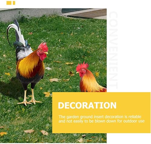 Vista 7 de GANAZONO Estaca de gallo de pollos insertada para césped con efecto de espejo para jardín